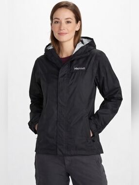 Marmot PreCip Eco Rain Jacket Black Hooded Waterproof Lightweight M